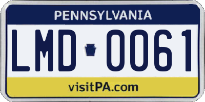 PA license plate LMD0061