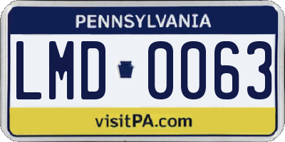 PA license plate LMD0063