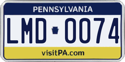 PA license plate LMD0074