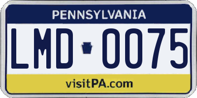 PA license plate LMD0075