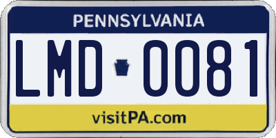 PA license plate LMD0081