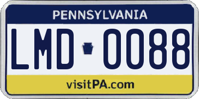 PA license plate LMD0088