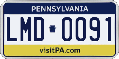 PA license plate LMD0091