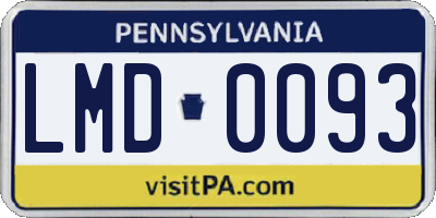 PA license plate LMD0093