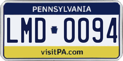 PA license plate LMD0094