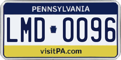 PA license plate LMD0096