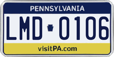 PA license plate LMD0106
