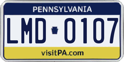 PA license plate LMD0107