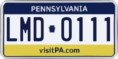 PA license plate LMD0111