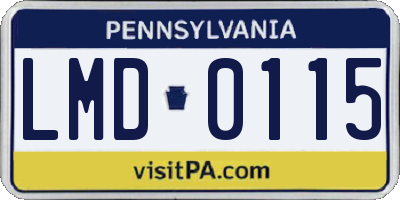 PA license plate LMD0115
