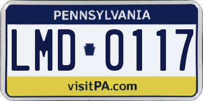 PA license plate LMD0117