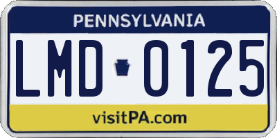 PA license plate LMD0125