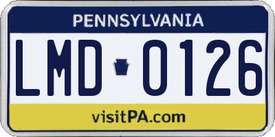 PA license plate LMD0126