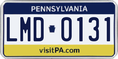 PA license plate LMD0131