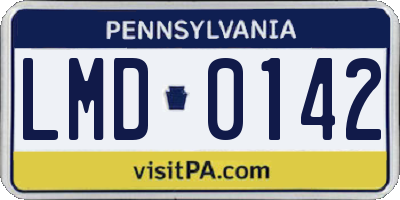PA license plate LMD0142