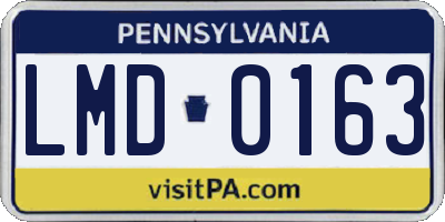 PA license plate LMD0163