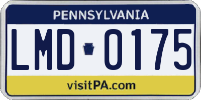 PA license plate LMD0175