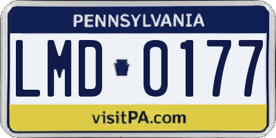 PA license plate LMD0177