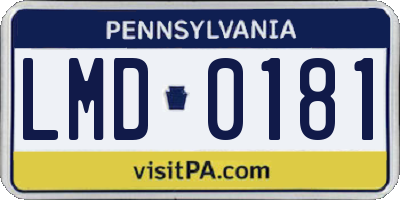 PA license plate LMD0181