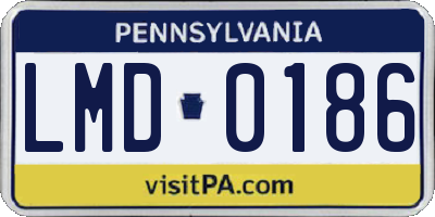 PA license plate LMD0186