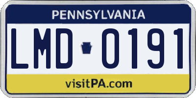 PA license plate LMD0191