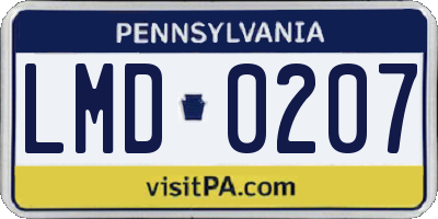 PA license plate LMD0207