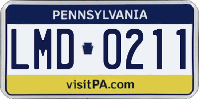 PA license plate LMD0211