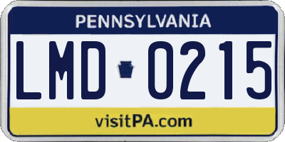 PA license plate LMD0215