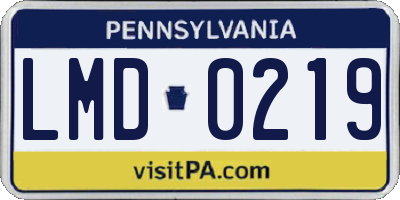 PA license plate LMD0219
