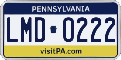 PA license plate LMD0222