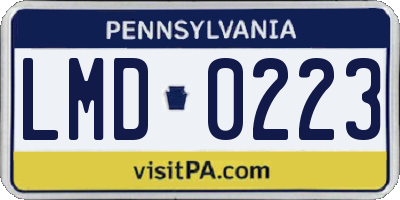 PA license plate LMD0223