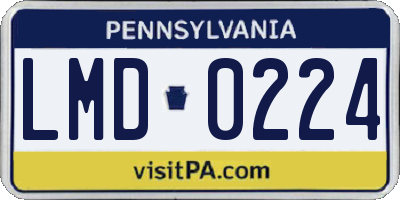 PA license plate LMD0224