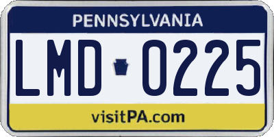 PA license plate LMD0225