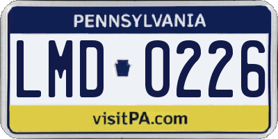 PA license plate LMD0226