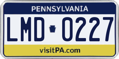 PA license plate LMD0227