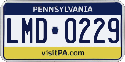 PA license plate LMD0229