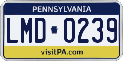 PA license plate LMD0239