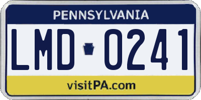 PA license plate LMD0241