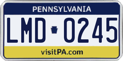 PA license plate LMD0245