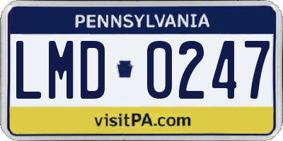 PA license plate LMD0247