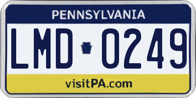 PA license plate LMD0249