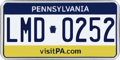 PA license plate LMD0252
