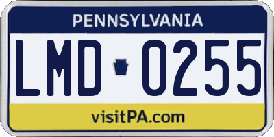 PA license plate LMD0255