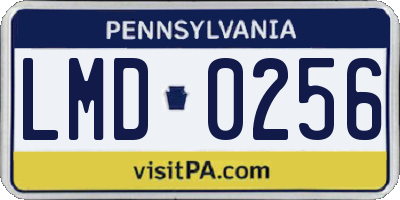 PA license plate LMD0256