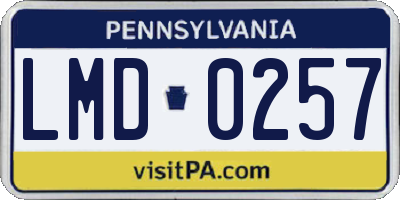 PA license plate LMD0257