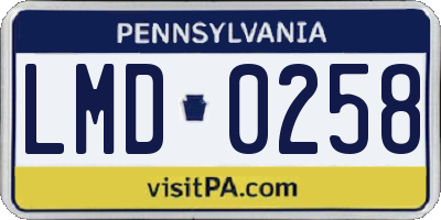 PA license plate LMD0258
