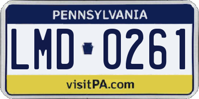 PA license plate LMD0261