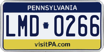 PA license plate LMD0266