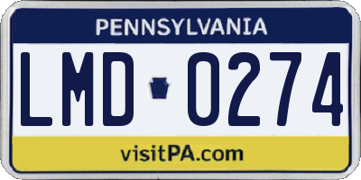 PA license plate LMD0274