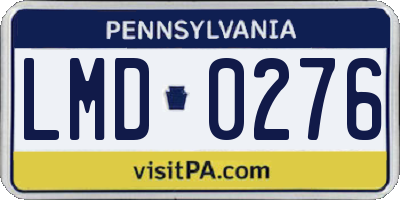 PA license plate LMD0276